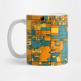 Fort Collins Map Pattern in Orange & Teal Mug